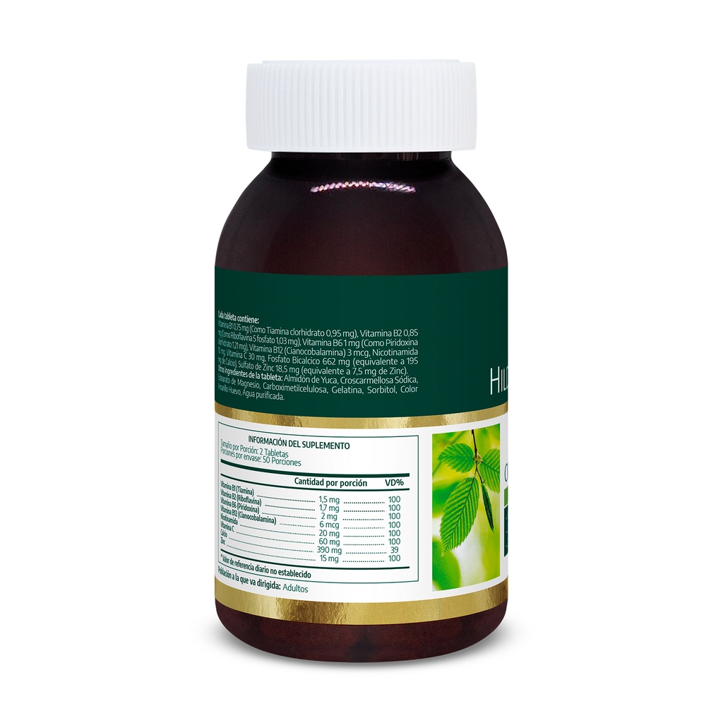 COMPLEJO B CON VITAMINA C CALCIO Y ZINC
