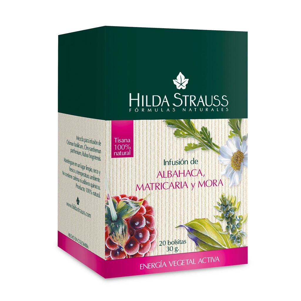 INFUSION DE ALBAHACA MATRICARIA Y MORA
