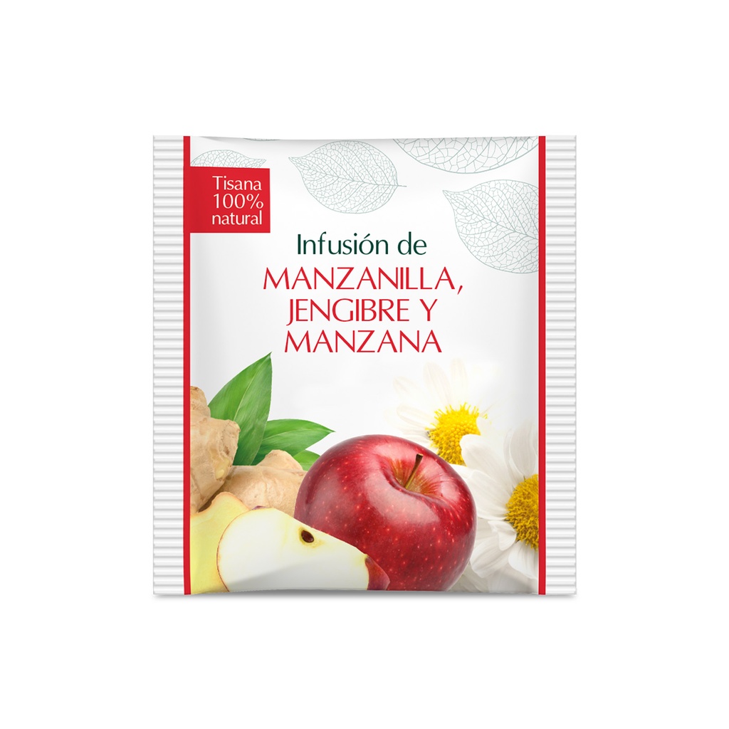 INFUSIÓN DE MANZANILLA, JENGIBRE Y MANZANA